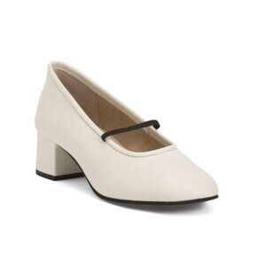 SEYCHELLES Off White Leather Dusk To Dawn Low Block Heels